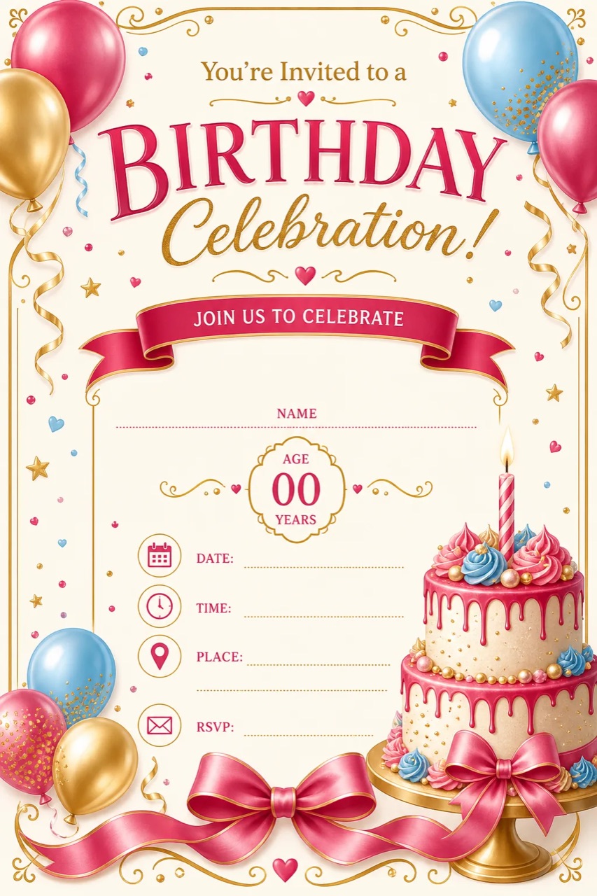 AI Birthday Invitation Card Generator hero preview